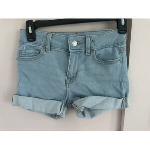 Forever 21 Kids Girls Light Wash Denim Rolled Cuff Jean Shorts Size 9/10